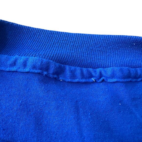 Vintage Garfield Wishin' I Was Fishing T-Shirt Men’s Medium Blue 70s USA Graphic - Picture 8 of 12